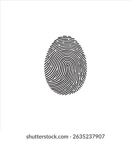 Fingerprint Lock Icon Secure Security Vector Logo Illustration