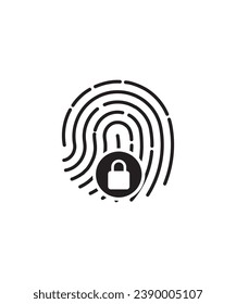 fingerprint lock icon, vector best flat icon.