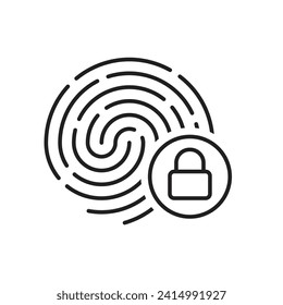 Fingerabdruck mit Schloss-Symbol, Vektorgrafik