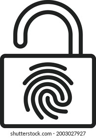Fingerprint Lock icon vector image. Can also be used for Physical Fitness. Suitable for mobile apps, web apps and print media.