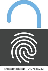 Fingerabdruck-Sperrsymbol, Vektorbild. Geeignet für mobile Applikationen und Printmedien.
