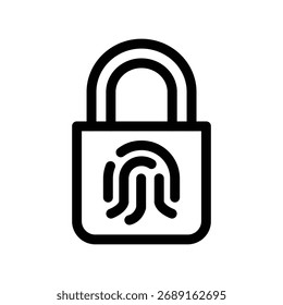 Huella digital con diseño de Vector de icono de contorno de bloqueo bueno para el Web o el App móvil