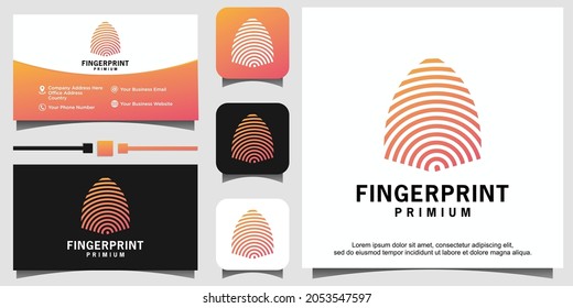 fingerprint lock secure security logo template