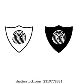Reloj de huellas dactilares de huellas dactilares seguridad emblema de seguridad icono plantilla Vector