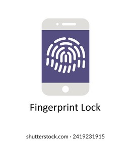 Fingerprint Lock   vector Flat icon style illustration. EPS 10 File