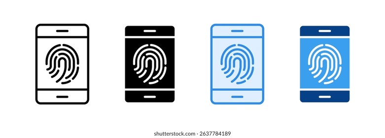 Fingerprint Login Icon Set Multiple Style Collection
