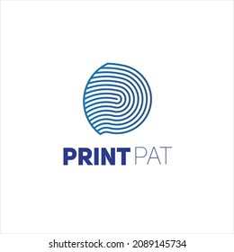 A fingerprint logo with color gradation and additional text.
