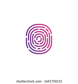 concepto de logotipo de huellas digitales para tecnología