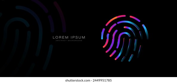 Fingerprint logo. cyber security technology. Security system. Vector illustration