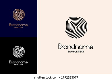 Plantilla de concepto de diseño de logotipo de huellas digitales, identidad de marca.