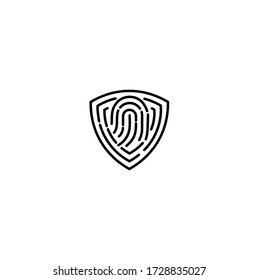 Fingerprint logo design, fingerprint lock secure security logo icon template