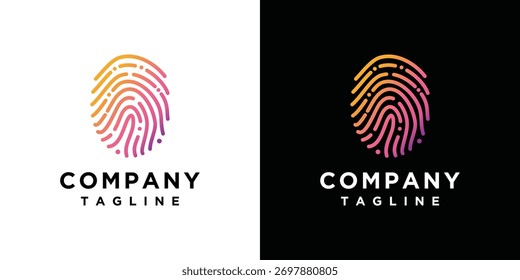 modelo de design de logotipo de impressão digital. tecnologia de impressão digital design de logotipo