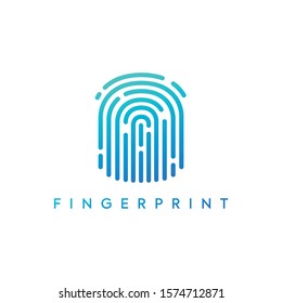 Fingerprint logo design vector, icon / symbol