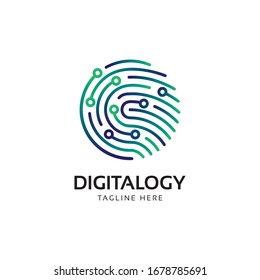 Fingerprint logo design.Creative symbol element vector template for technology