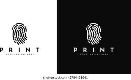 Fingerprint logo. Human fingerprint vector illustration