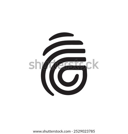 Fingerprint logo, icon, vector illustration