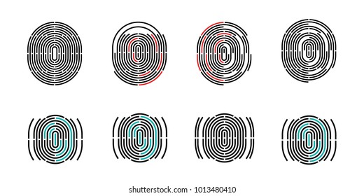 Fingerprint logo, illustration, vector