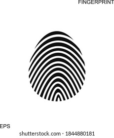 Fingerprint logo. Isolated fingerprint on white background