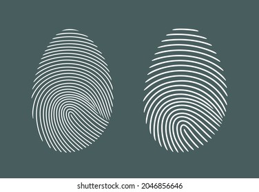 Fingerprint logo. Isolated fingerprint on white background