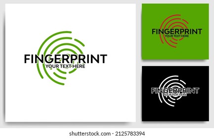 fingerprint logo technology green business vector logo template