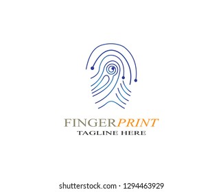Fingerprint logo template vector icon