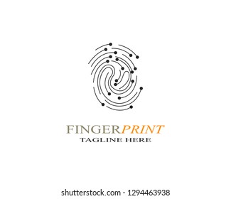 Fingerprint logo template vector icon