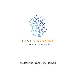 Fingerprint logo template vector icon