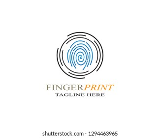 Fingerprint logo template vector icon