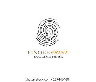 Fingerprint logo template vector icon
