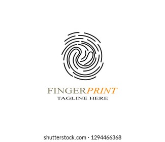 Fingerprint logo template vector icon