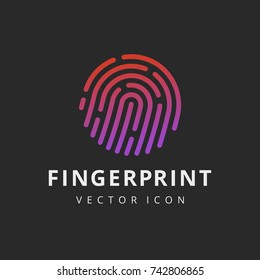 fingerprint logo. vector icon 