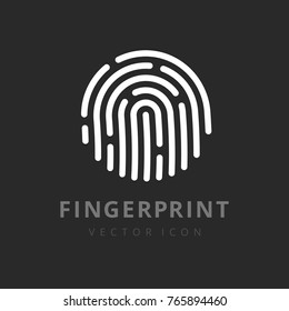 Fingerprint Logo. Vector Icon 