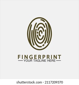 Fingerprint logo vector icon illustration template