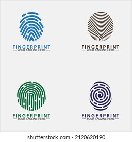 Fingerprint logo vector icon illustration template