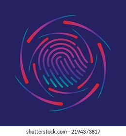 Fingerprint logo vector illustration icon template