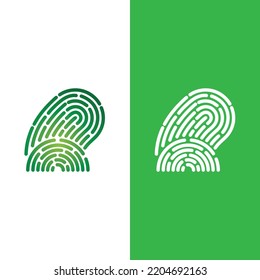 Diseño de la plantilla de iconos de la ilustración vectorial del logotipo de huella digital