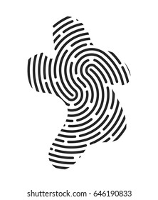 fingerprint logo vector symbol icon design. Beautiful illustration isolated on white background
