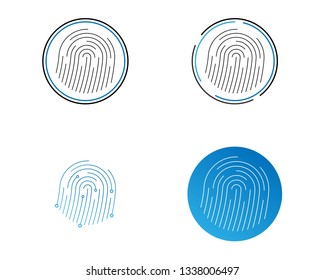 Fingerprint logo vector template - Vector