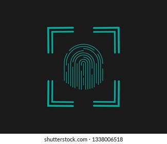 Fingerprint logo vector template - Vector