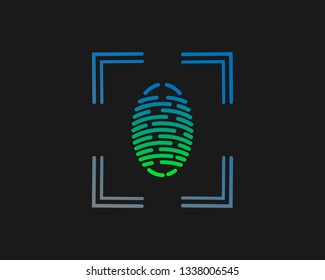 Fingerprint logo vector template - Vector
