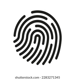 Fingerprint logo. White background fingerprint. Vector illustration Eps10 file.