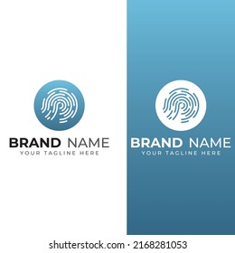 Fingerprint logo,fingerprint scan logo for business card identity.Vector logo and icon design.