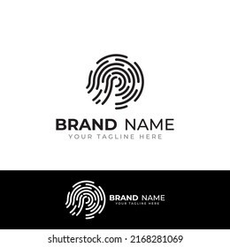 Fingerprint logo,fingerprint scan logo for business card identity.Vector logo and icon design.