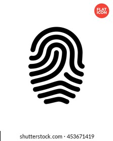 Fingerprint Loop Icon Flat Style Isolated Vector Illustration