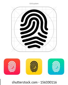 Fingerprint loop type icon. Vector illustration.