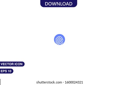  Fingerprint mark in a circle shape icon in trendy flat style isolated on white background vector illustration