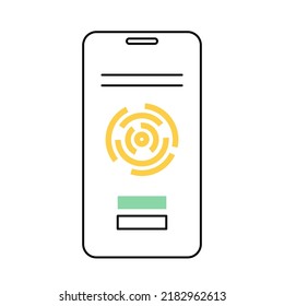 Fingerprint method for access. Biometric data scanning concept. Level of privacy on smartphone or computer. Database or personal data security. Thumbprint sign in identification vector illustration.