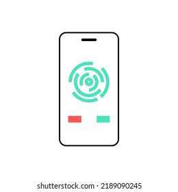 Fingerprint method for access. Biometric data scanning concept. Level of privacy on smartphone or computer. Database or personal data security. Thumbprint sign in identification vector illustration.