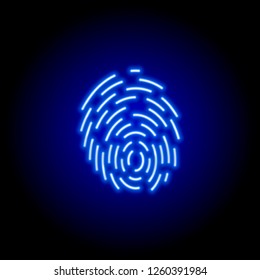 Fingerprint neon icon. icon. Fingerprint neon concept symbol design. Stock - Vector illustration can be used for web