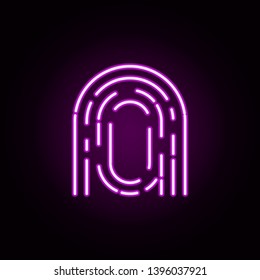 fingerprint neon icon. Elements of Minimal universal theme set. Simple icon for websites, web design, mobile app, info graphics